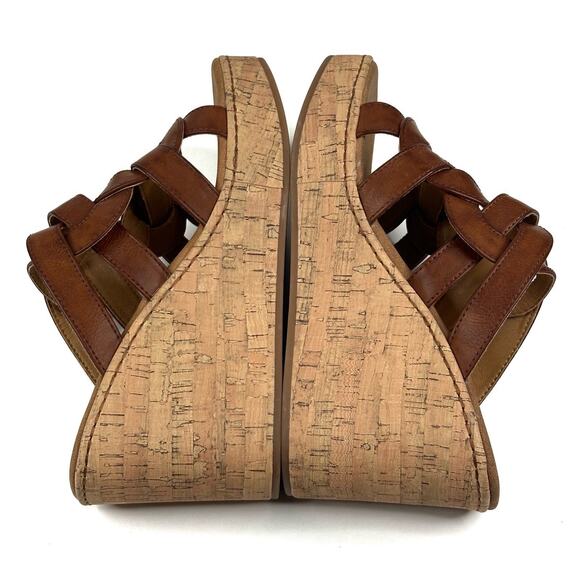 Born BOC Cora Sandal Womens 10M Brown Vegan Leather Wedge Platform Slide New - Picture 5 of 10